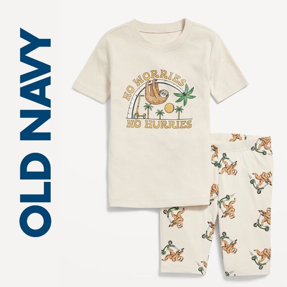 Old Navy Other - Gender-Neutral Snug-Fit Graphic Top & Short Pajamas Set for Kids XL (12)